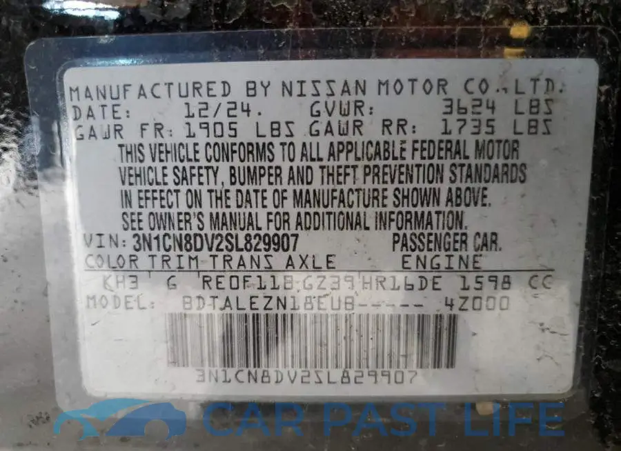3N1CN8DV2SL829907# 12