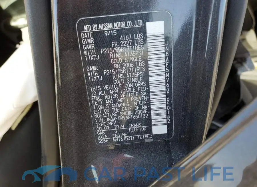 JN8AF5MV6GT650132# 12