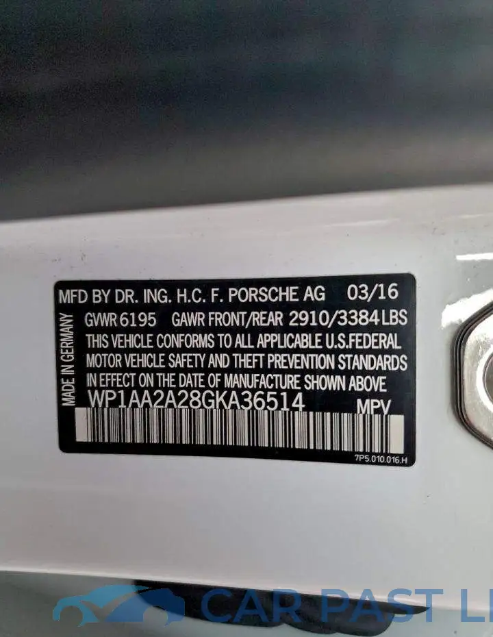 WP1AA2A28GKA36514# 14