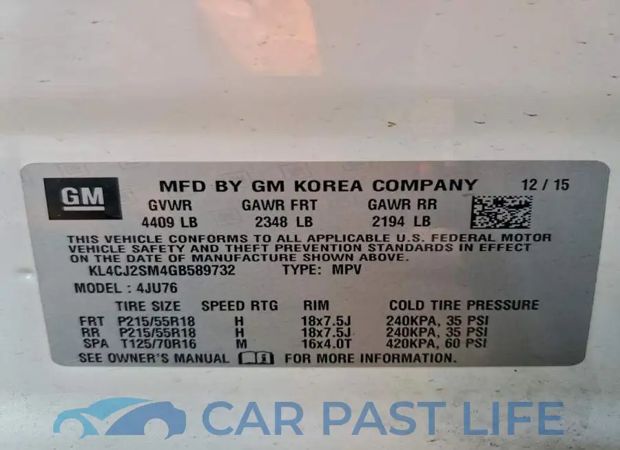 KL4CJ2SM4GB589732# 14