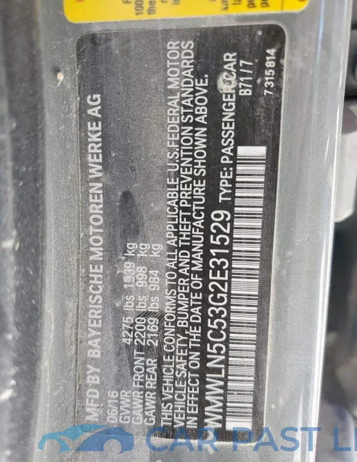 WMWLN5C53G2E31529# 13