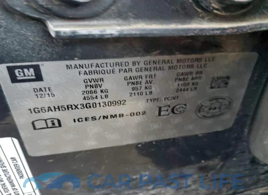 1G6AH5RX3G0130992# 12