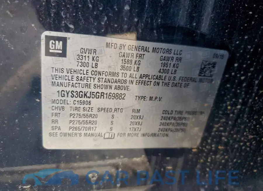 1GYS3GKJ5GR169882# 13