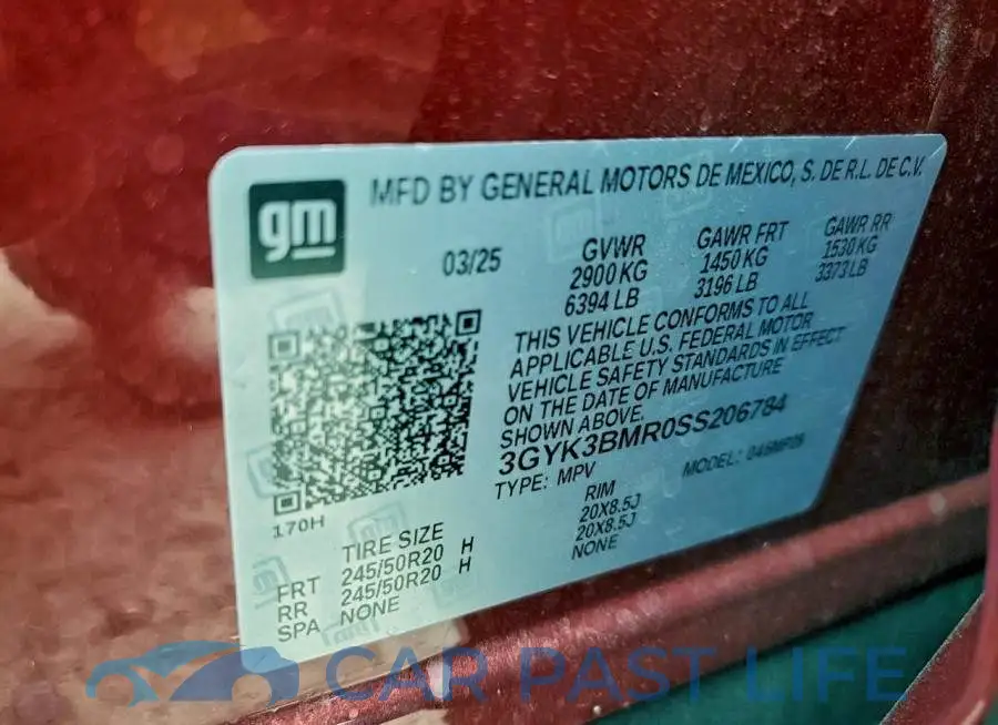 3GYK3BMR0SS206784# 14