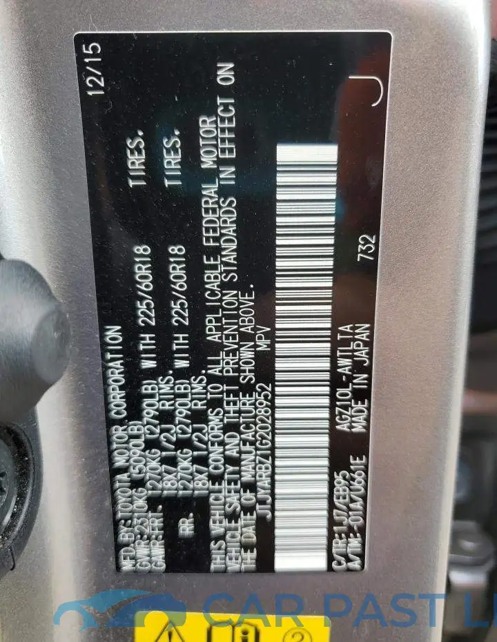 JTJYARBZ1G2028952# 13