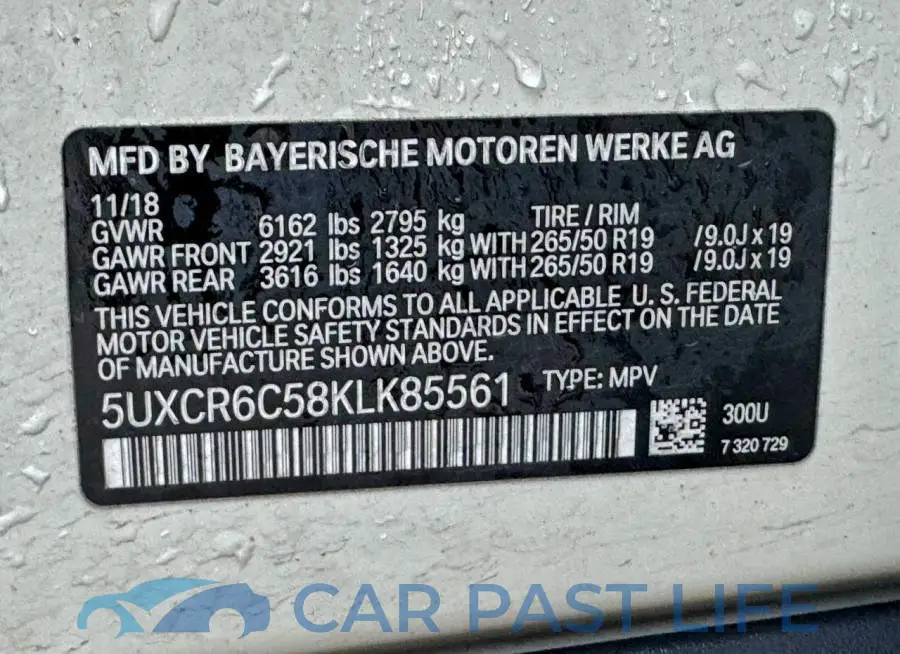 5UXCR6C58KLK85561# 10
