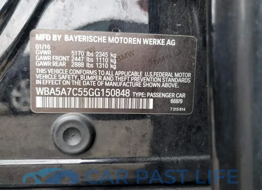 WBA5A7C55GG150848# 12
