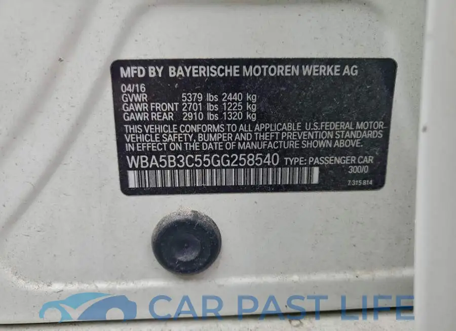 WBA5B3C55GG258540# 12