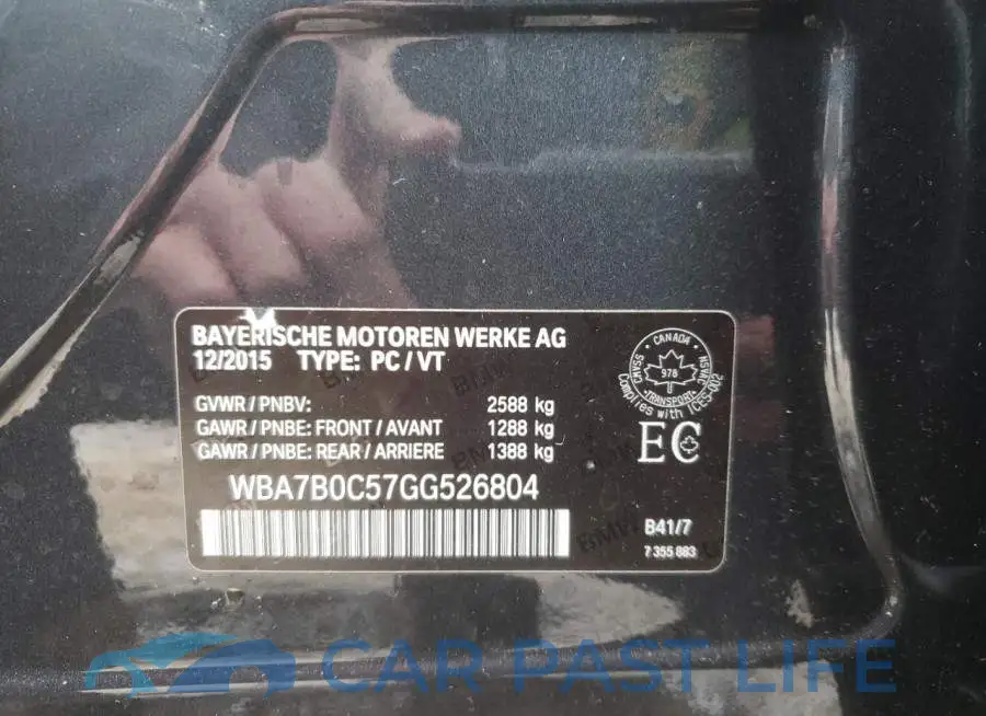 WBA7B0C57GG526804# 13