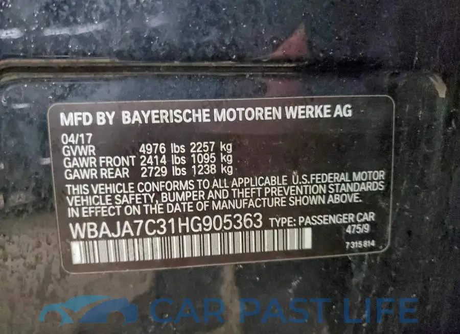 WBAJA7C31HG905363# 12