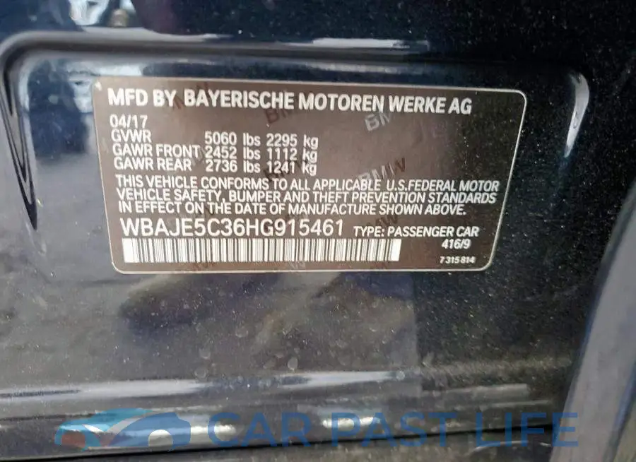 WBAJE5C36HG915461# 12