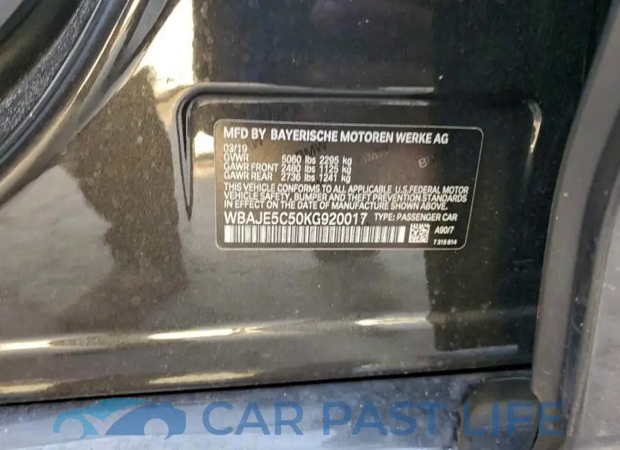 WBAJE5C50KG920017# 12