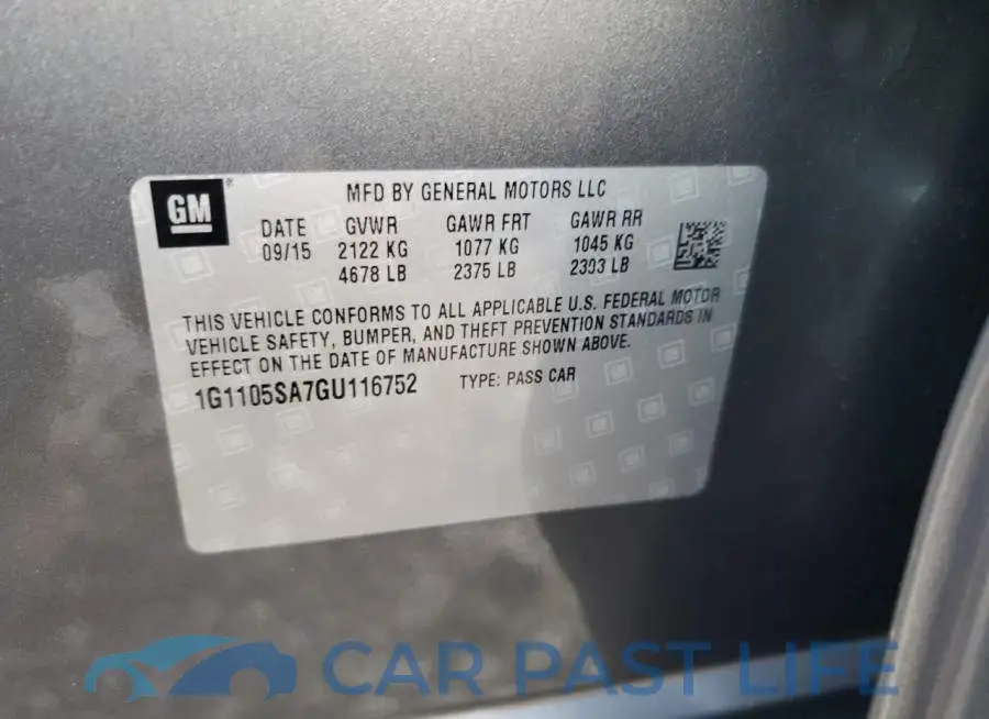 1G1105SA7GU116752# 13