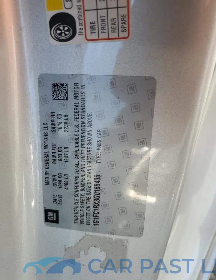 1G1FC1RX3G0168435# 12