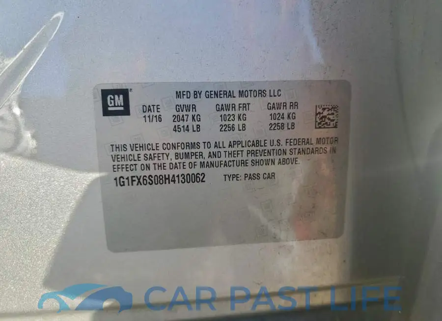 1G1FX6S08H4130062# 12