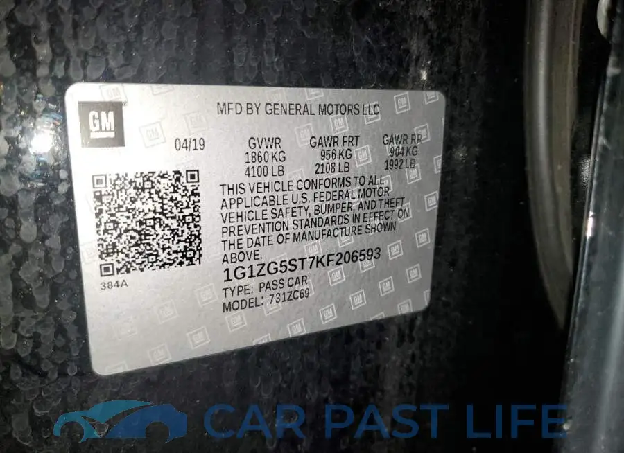 1G1ZG5ST7KF206593# 12