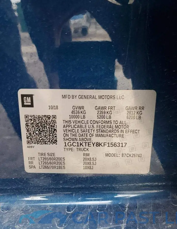 1GC1KTEY8KF156317# 12