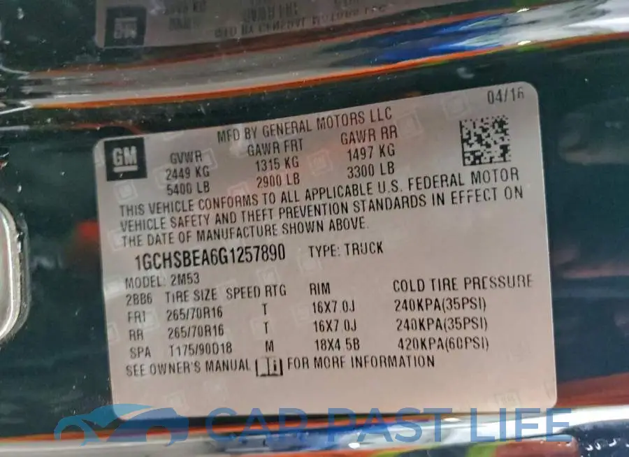1GCHSBEA6G1257890# 12