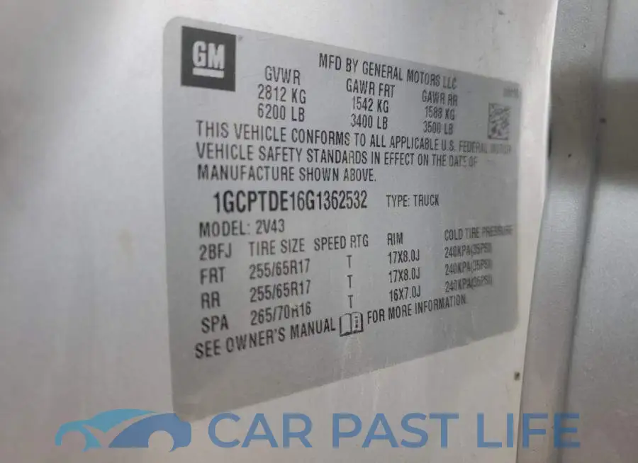 1GCPTDE16G1362532# 12