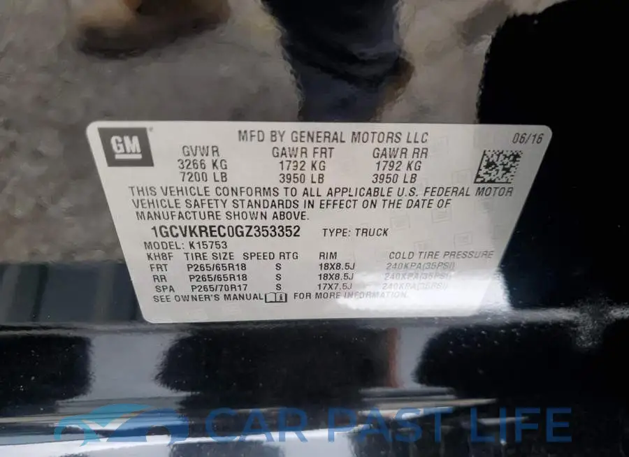 1GCVKREC0GZ353352# 12