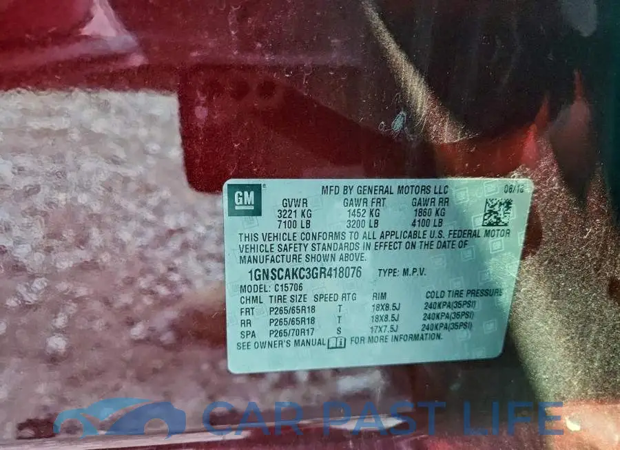1GNSCAKC3GR418076# 13