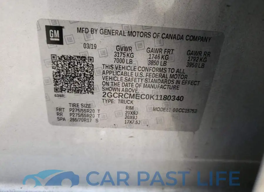 2GCRCMEC0K1180340# 12