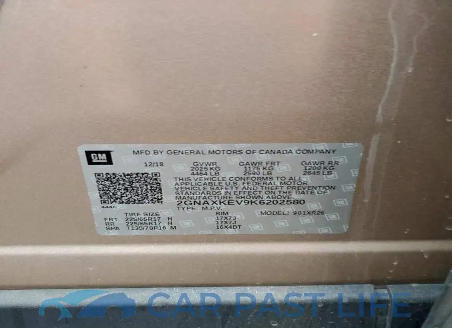 2GNAXKEV9K6202580# 12