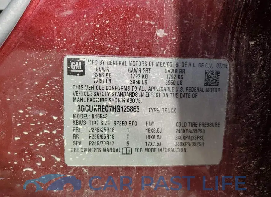 3GCUKREC7HG125863# 13
