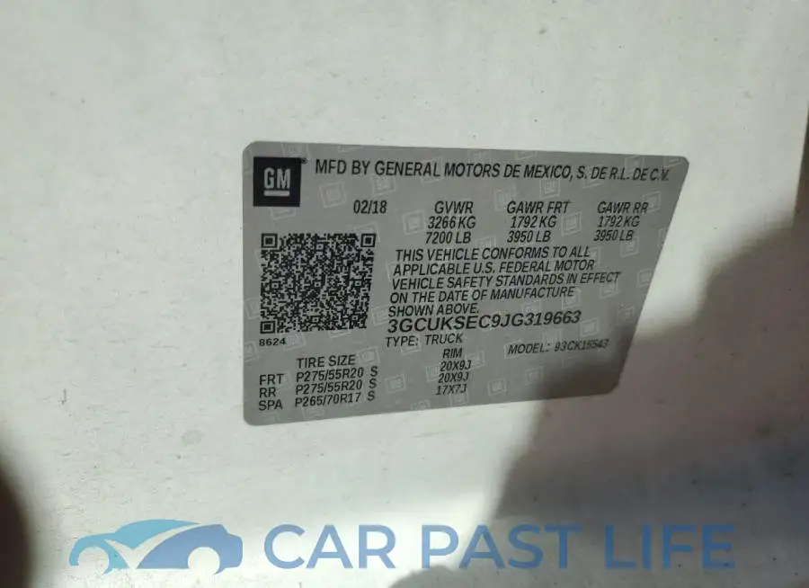 3GCUKSEC9JG319663# 13