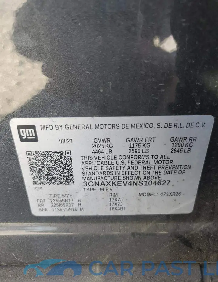 3GNAXKEV4NS104627# 13