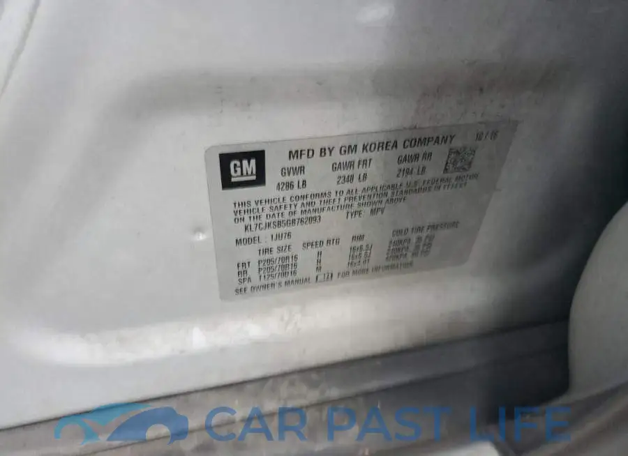 KL7CJKSB5GB762093# 12