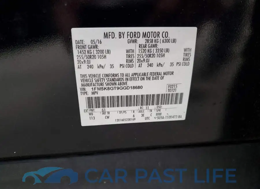 1FM5K8GT9GGD18680# 13