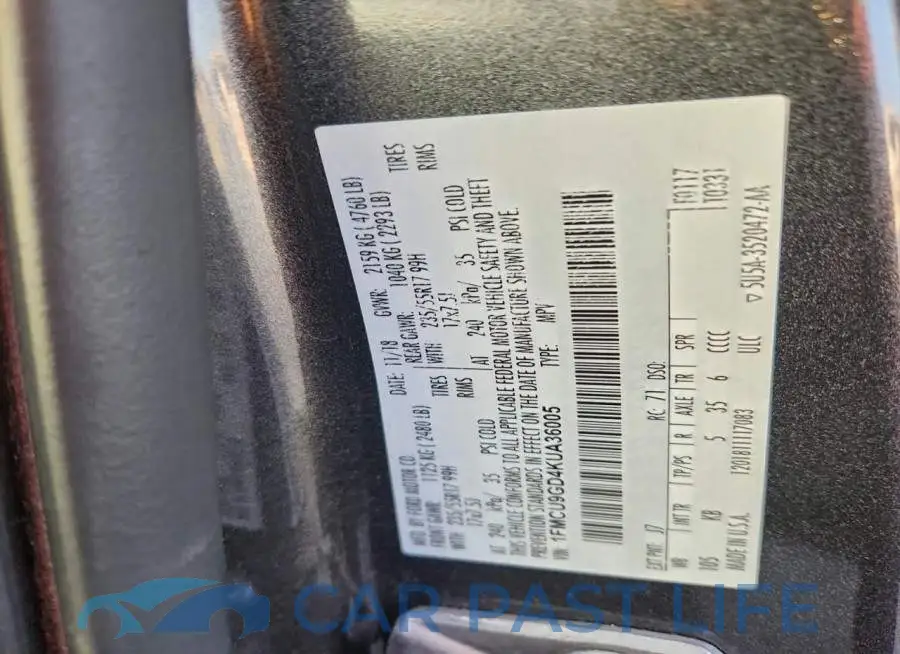 1FMCU9GD4KUA36005# 12