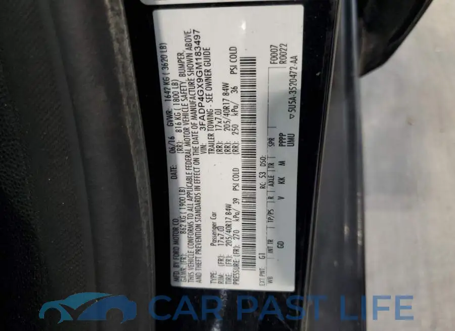 3FADP4GX9GM183497# 12