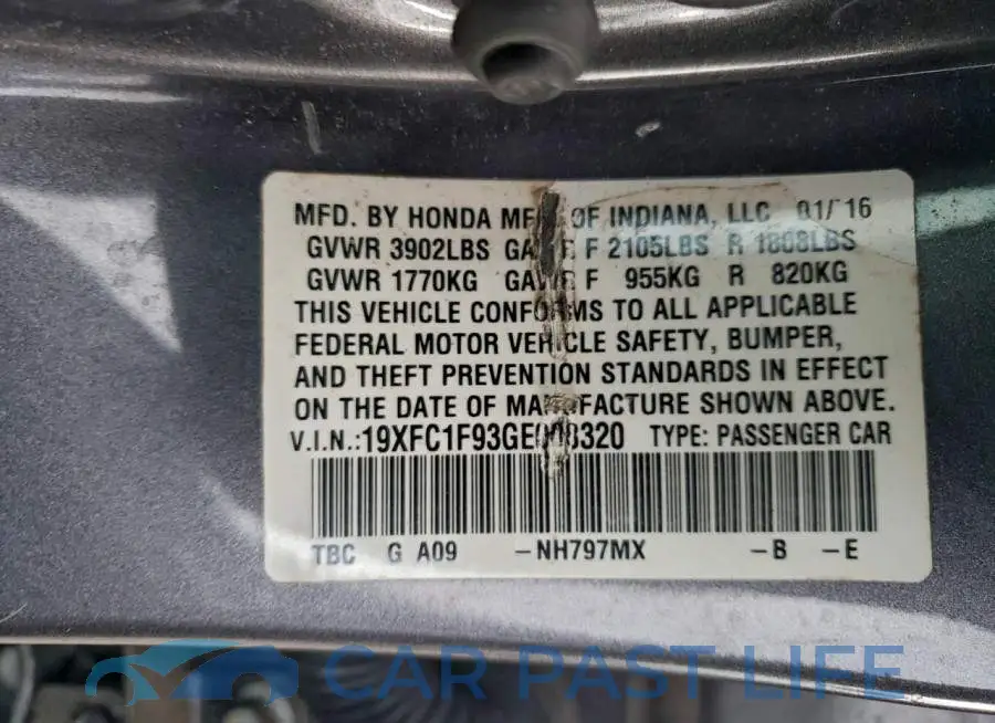 19XFC1F93GE008320# 12