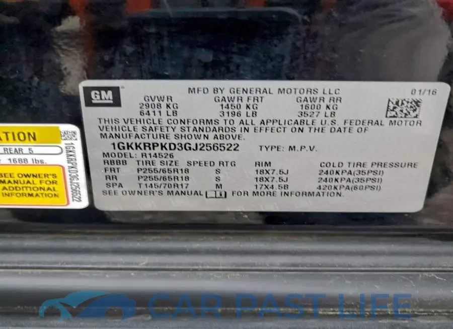 1GKKRPKD3GJ256522# 13