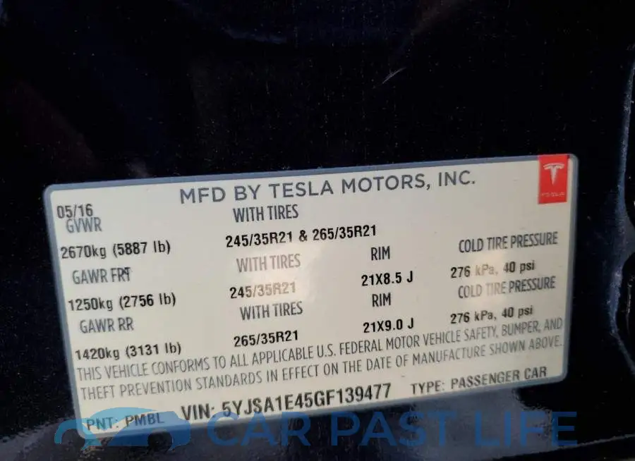 5YJSA1E45GF139477# 12