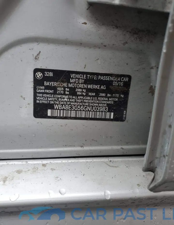 WBA8E3G56GNU03983# 12