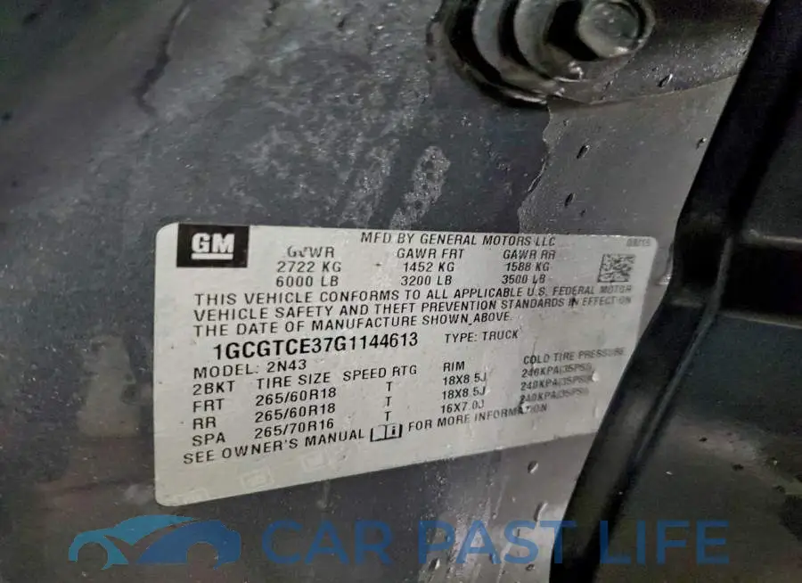 1GCGTCE37G1144613# 12
