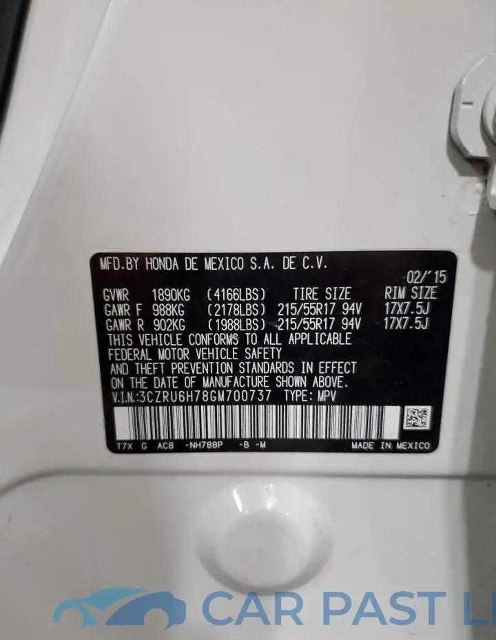 3CZRU6H78GM700737# 13