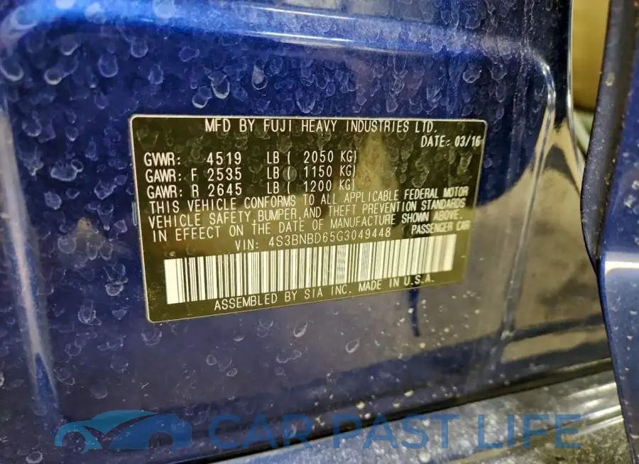 4S3BNBD65G3049448# 11