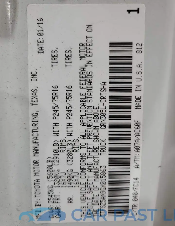 5TFSZ5AN9GX015863# 12