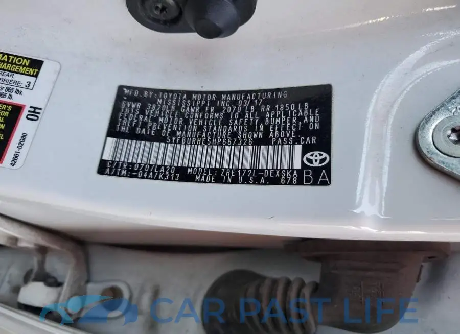 5YFBURHE5HP667326# 12