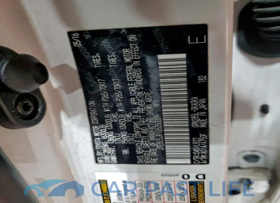 JTEBU5JR1G5350009# 13