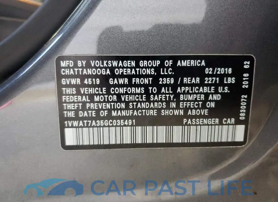 1VWAT7A35GC035491# 12
