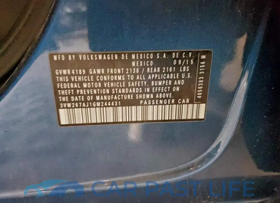 3VW267AJ1GM244431# 12