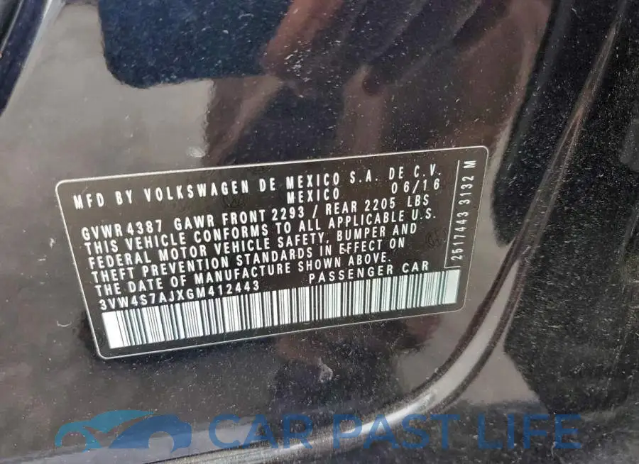 3VW4S7AJXGM412443# 12
