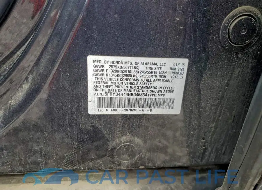 5FRYD4H44GB046334# 13