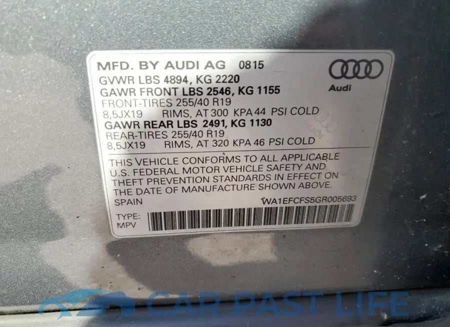 WA1EFCFS5GR005693# 13