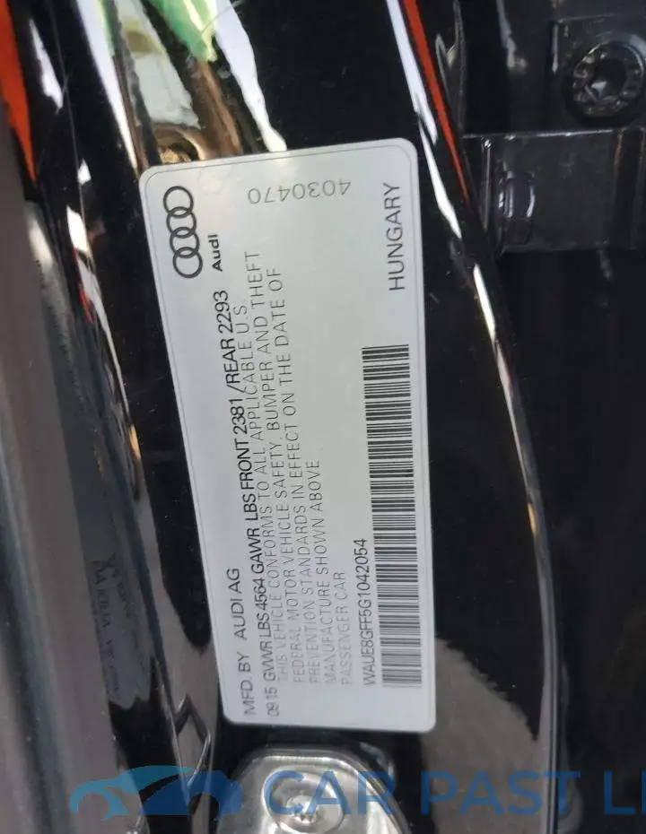 WAUE8GFF5G1042054# 12